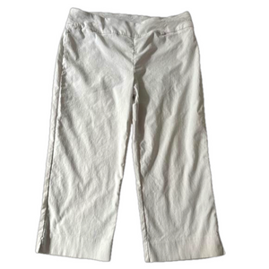 Cleo Plus Size 14 White Stretchy Slip On Minimalist Classic Lady’s Summer Capris